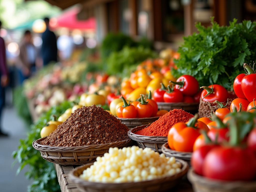 Fresh market ingredients display