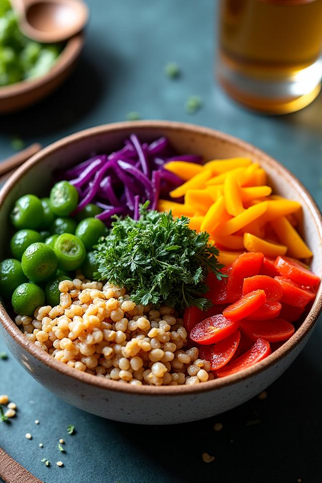 Colorful plant-based bowl with vegetables