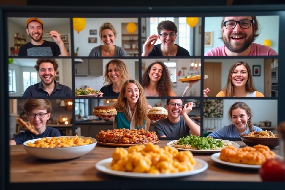 Virtual cooking party celebration